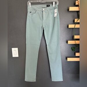 AG Adriano Goldschmied Women's Light Green Cropped Pants
